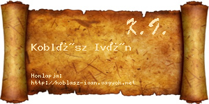 Koblász Iván névjegykártya